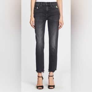 MOTHER SUPERIOR The Flirt Chew Black Denim Straight Leg Jeans Of Cats and Kings